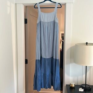 Idem Ditto denim maxi tiered dress. Size L NWT